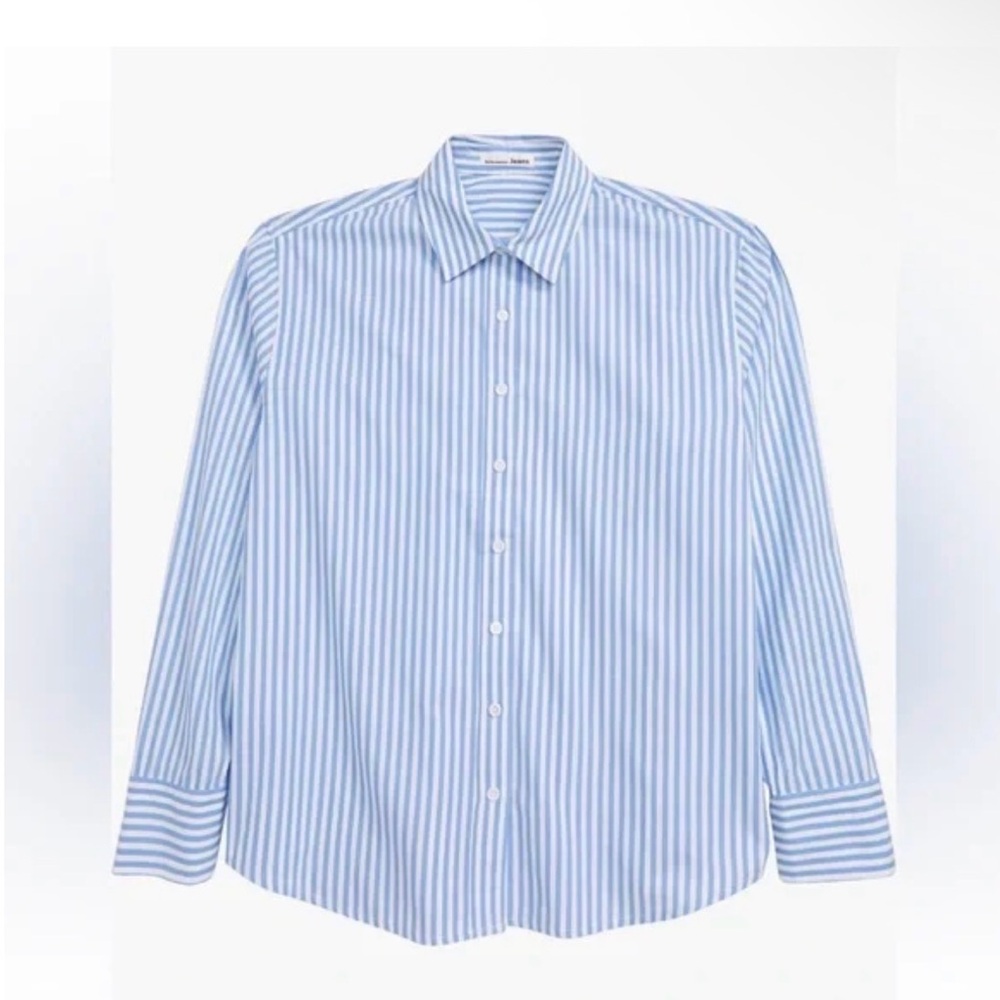 Reformation Blue Striped Button Down Shirt - Picture 3 of 12
